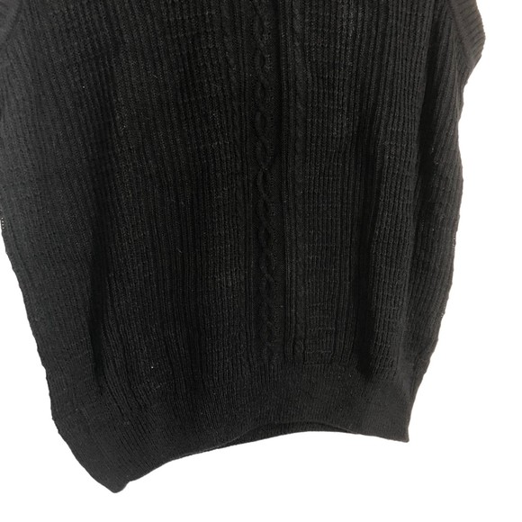 John Henry Wool Blend Sweater Vest, Golf Vest, Cable Knit Pattern SZ M Black - Picture 4 of 5
